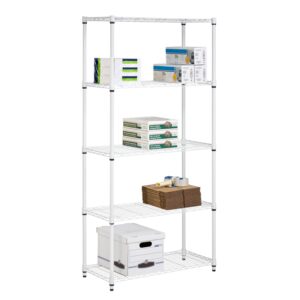 5-Tier Adjustable Shelving Unit with 200-lb Shelf Capacity - White