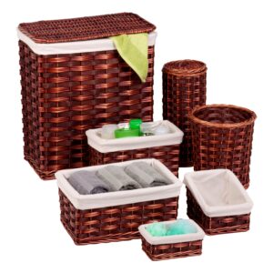 Decorative Wicker 7-Piece Woven Storage Basket Set - Brown