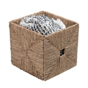 Natural Decorative Seagrass Collapsible Storage Basket