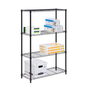 4-Tier Adjustable Shelving Unit with 350-lb Shelf Capacity - Black