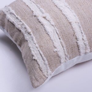 Ivory Raw Linen Square Pillow