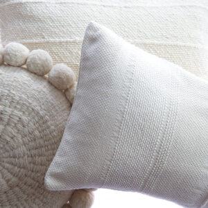 Ivory Handwoven Chic Lumbar Pillow