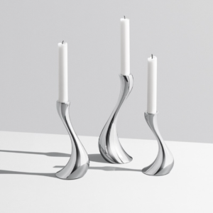 Chrome Wave Candle Holders