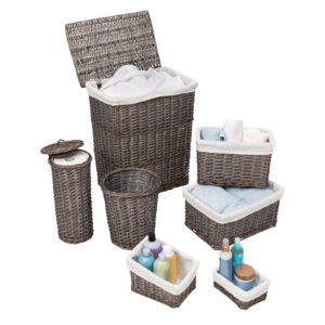 Split Willow 7-Piece Woven Storage Basket Set - Gray