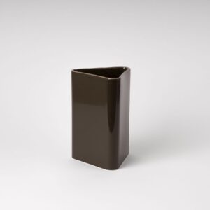 Large Wetland Green Slanted Rectangle Vase