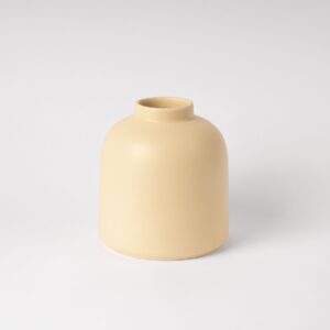 Soft Yellow Rounded Dome Vase