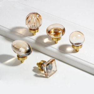 Crystal and Brass Cabinet Knobs