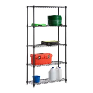 5-Tier Adjustable Shelving Unit with 350-lb Shelf Capacity - Black