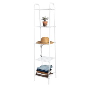 5-Tier Metal Shelving Unit - Matte White
