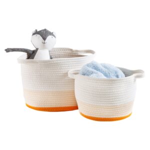Ombre Cotton Rope Nesting Basket (Set of 2) - Yellow and White