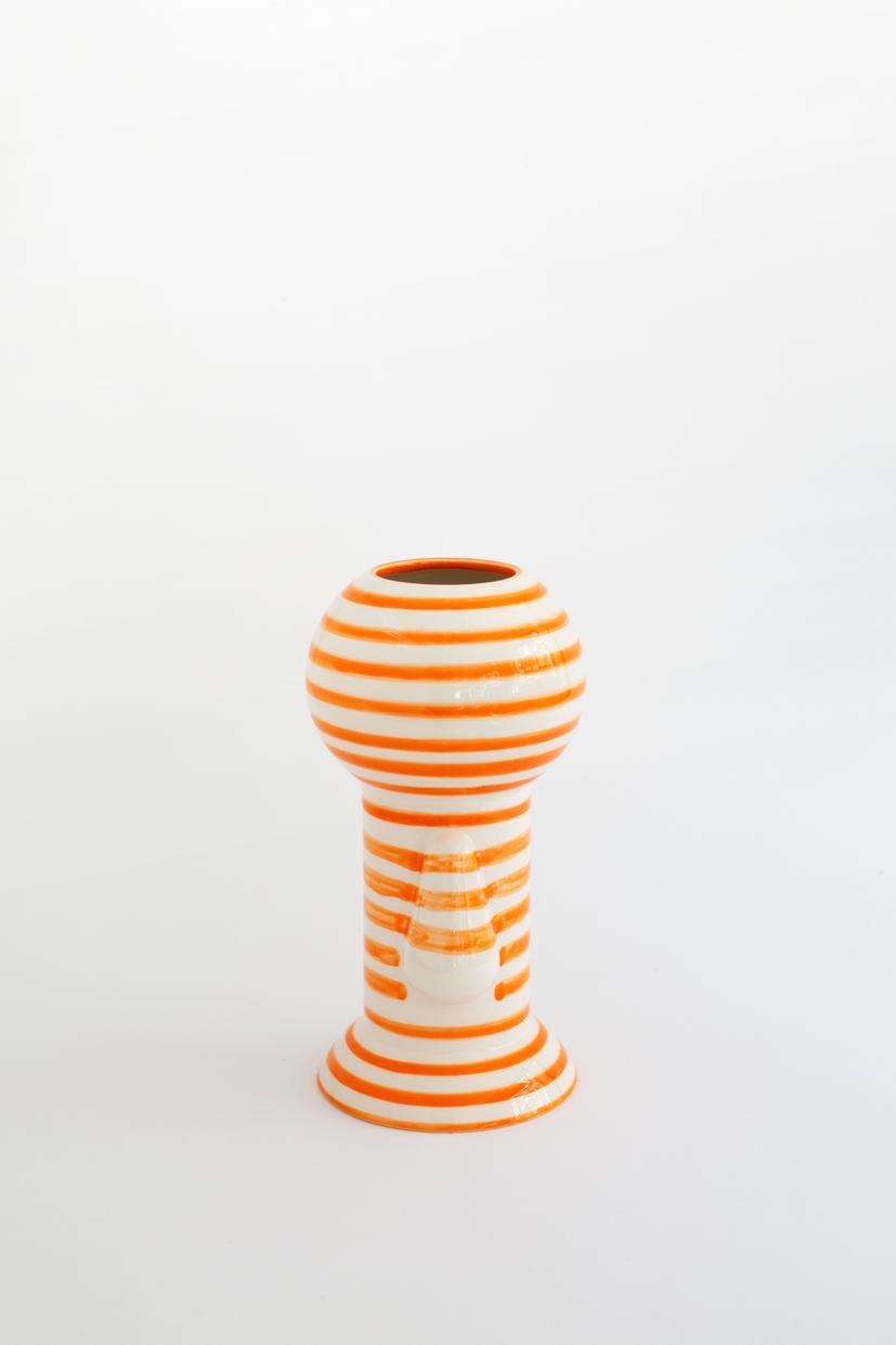 Tangerine Striped Figurine Vase - Image 2