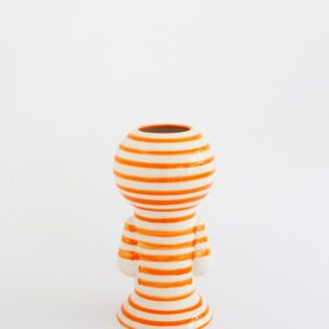 Tangerine Striped Figurine Vase