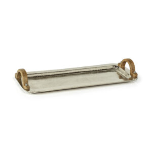 Nickel Aluminum Tray with Wooden Handles