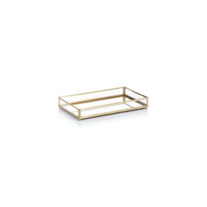 Metal Edged Mirrored Vanity Tray