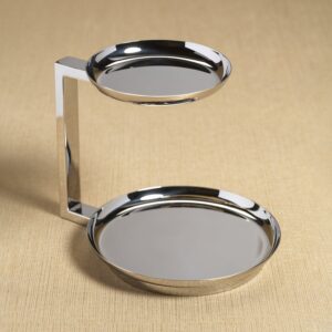 Polished Nickel Modern 2-Tier Hors D'oeuvres Tray