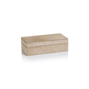 Tan Hair-On Hide Leather Storage Box