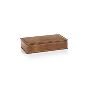 Leather Storage Box with Brass Trim