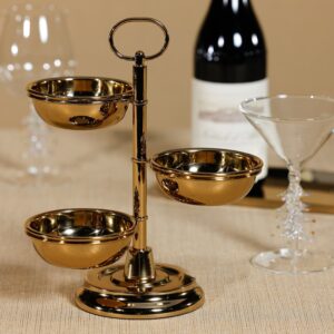 Polished Gold 3-Tier Alloy Condiment Set