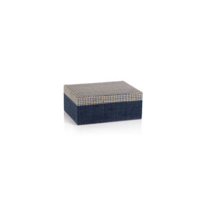 Blue & Natural Raffia Storage Box
